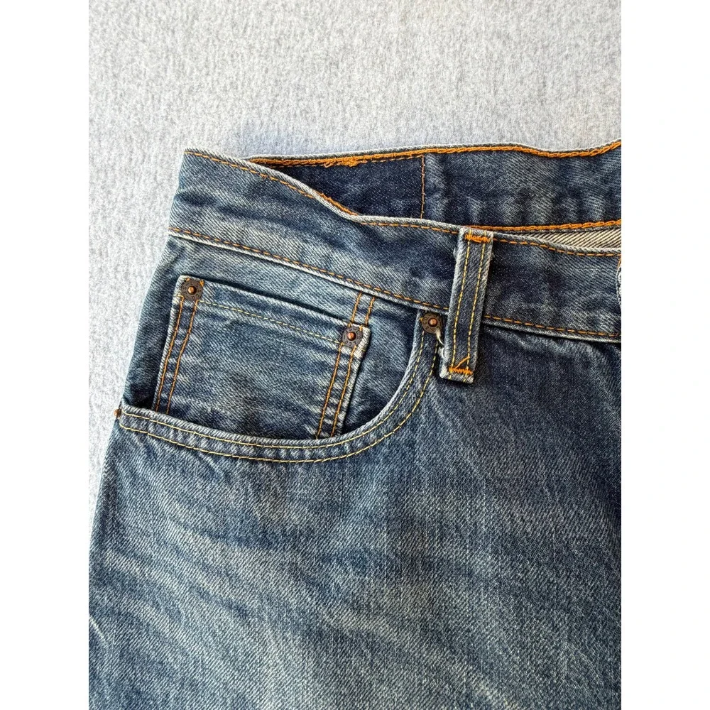Levis 569 Loose Straight Denim Shorts Mens 32 Medium Wash Blue Jean Shorts